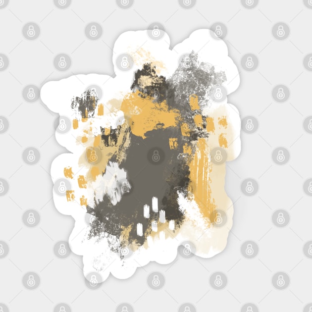 Painterly Brush Strokes in Mustard + Grey Sticker by latheandquill